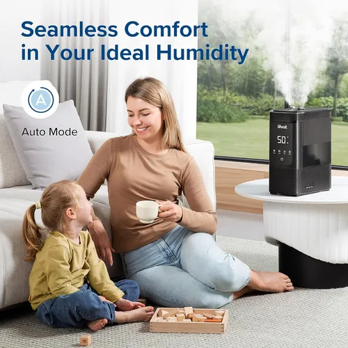 Miniatura 27 de LEVOIT Humidificadores evaporativos para dormitorio de bebé, filtros dobles de aire y agua, sensor separado, sin luz azul para luz nocturna de Blanco