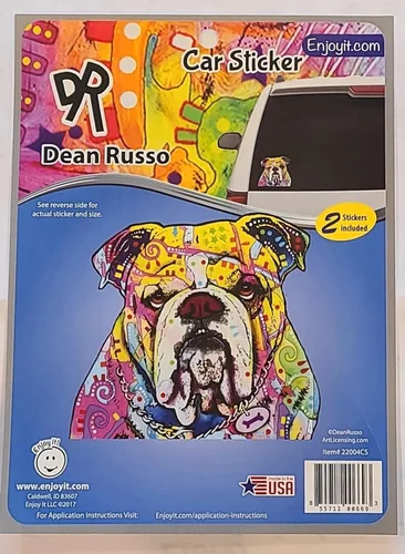 Miniatura 2 de Calcomanías de vinilo para auto con el texto "Enjoy It Dean Russo", Bulldog