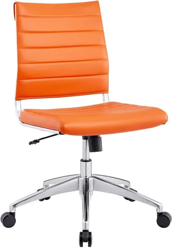 Miniatura 5 de LexMod Jive silla de oficina ejecutiva acanalada respaldo alto, Poliuretano, Bronceado Beige Bronceado