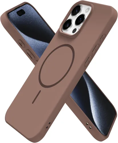 Miniatura 196 de oakxco Funda de silicona Mag Safe para iPhone 17 Pro Max, funda magnética delgada y fina compatible con carga inalámbrica MagSafe, bonita funda Negro