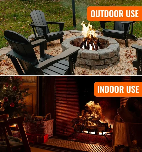 Miniatura 5 de Troncos de cerámica para chimeneas de gas, troncos realistas de 6 piezas para hogueras al aire libre, juego de madera falsa artificial