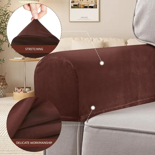 Miniatura 3 de BESPORTBLE Fundas para brazos de sofá: Fundas elásticas para reposabrazos para sillas, sofá, sillón para sofá reclinable con pasadores giratorios, 2