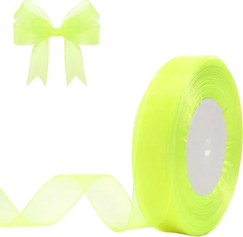 Miniatura 28 de Cinta de organza transparente de 3/4 de pulgada, 50 yardas, cinta de gasa para envolver regalos, decoración de Navidad, Halloween, ramo de boda