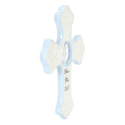 Miniatura 2 de DEMDACO Cruz de pared Bless This Child - Cruz de bendición para bebé - Decoración de guardería de fe - Regalo para recién nacido - Colgante de pared