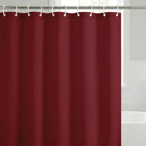 Miniatura 19 de Americanflat 71x74 Cortina de Ducha Sólida Negra - Cortina de Ducha Larga Resistente al Agua con Ojales de Metal Duraderos y 12 Ganchos - 100%