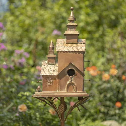 Miniatura 3 de Zaer Ltd. Estacas grandes de color cobre, espacio para 5 familias de pájaros en cada una (XL Country Town Home Montana)