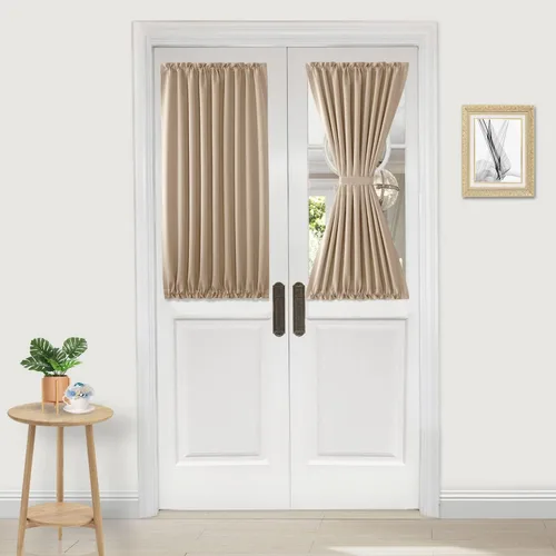 Miniatura 47 de DWCN Cortinas para puerta francesa: cortina térmica con bolsillo para barra para puertas con ventana de vidrio, puertas de cocina y patio