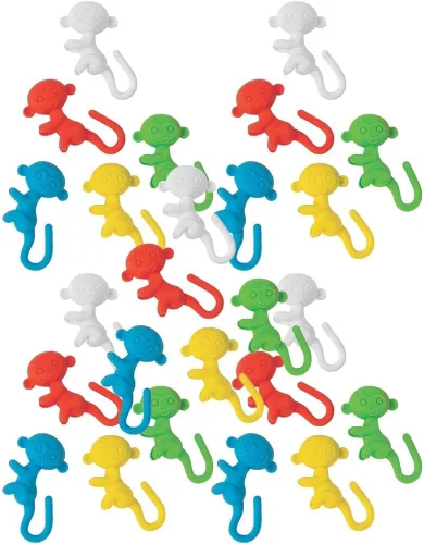Fun Express Borradores de mono para lápices – Suministros para el aula, recuerdos de fiesta y regalos – Suministros para la escuela bíblica de