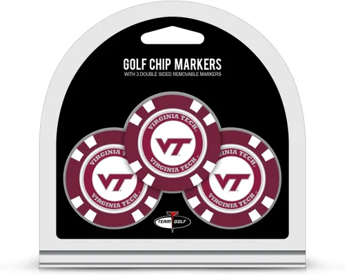 Miniatura 42 de Team Golf NCAA - Marcadores para pelotas de golf tamaño de ficha de póquer con marcadores de doble cara esmaltados más pequeños