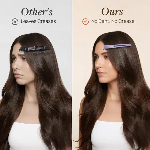 Miniatura 2 de Paquete de 12 clips para seccionamiento de cabello, clips de pico de pato sin arrugas con banda de silicona, 4.4 pulgadas, antideslizantes