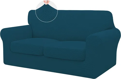 Miniatura 33 de ISSUNTEX - 4 piezas de fundas de sofá de alto estiramiento y espesor, funda suave para sofá con 3 cojines separados, funda elástica de sofá de tela