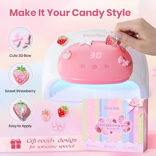 Miniatura 6 de Beetles - Lámpara de uñas UV, luz de uñas de gel blanca caramelo con 3 temporizadores de 30/60/90 segundos y pantalla de cuenta regresiva para uñas