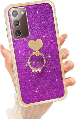 Miniatura 45 de Para Samsung Galaxy A52 5G Caso Lindas Niñas Mujeres Shell De Brillo De Lujo Con Anillo De Corazón Kickstand Cubierta Protectora A Prueba De Golpes