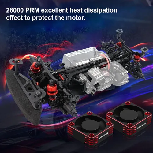 Miniatura 5 de Ventilador de refrigeración para motor de automóvil a control remoto, paquete de 2 unidades de 28000 rpm, ventilador de enfriamiento ESC sin