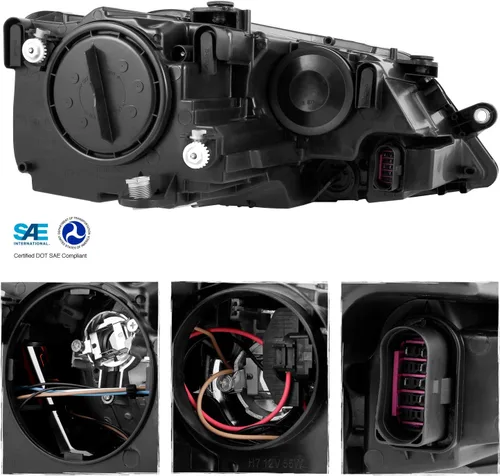 Miniatura 2 de AKKON - Para faros delanteros con bisel negro 11-18 VW Jetta, reemplazo directo izquierdo + par derecho