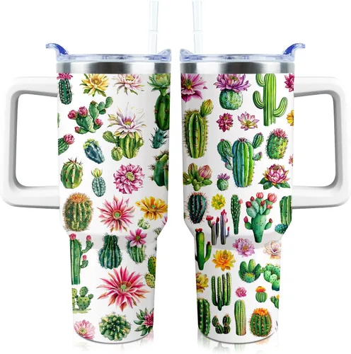 Miniatura 13 de Vaso de 40 onzas con asa y tapa con pajita a prueba de fugas Regalos inspiradores de cumpleaños del Día de la Madre para mujeres, hombres