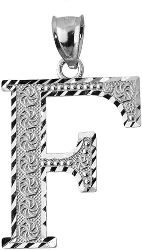 Miniatura 13 de Claddagh Gold . Colgante de plata de ley 925 con inicial de letras A-Z disponible en pequeño, mediano y grande