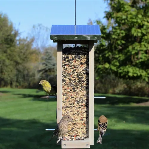 Miniatura 4 de Wild Wings WWGF1-DECO - Alimentador vertical galvanizado para pájaros de cedro