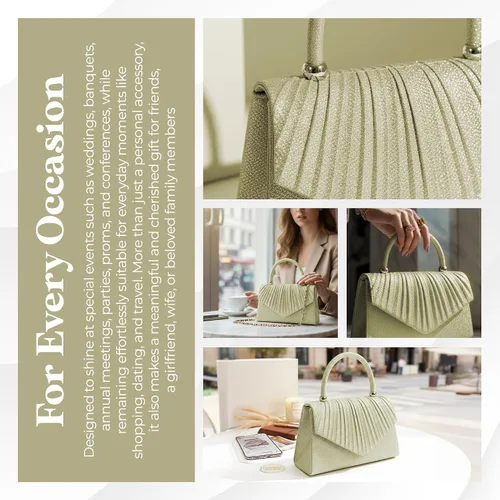 Miniatura 8 de Bolso de noche brillante para mujer, bolso de mano pequeño y brillante para mujer, para boda, fiesta, bolso de hombro para mujer