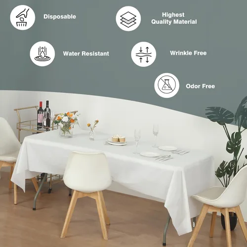 Miniatura 41 de Rollo de plástico para cubierta de mesa color verde manzana, 40 pulgadas x 100 pies, rollo de plástico resistente para cubierta de mesa de banquetes