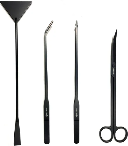 capetsma - Pinzas para acuario, herramientas de acero inoxidable para plantas de acuario, herramientas largas para paisajismo acuático, tijeras,
