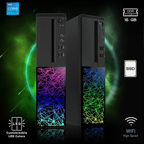 Miniatura 9 de TechMagnet PC de escritorio para juegos, Intel i5 6ª generación, Galaxy, 16 GB de RAM, SSD de 1 TB, monitor MTG de 24 pulgadas, teclado RGB, GT