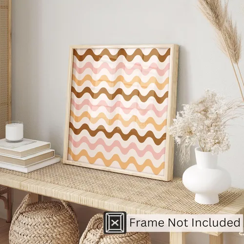 Miniatura 3 de Ethan Taylor Abstract Wall Art Prints Unframed Square Posters 'Retro 70s Hippie Chevron Pattern III' Retro Home Décor for Living Room, Bedroom