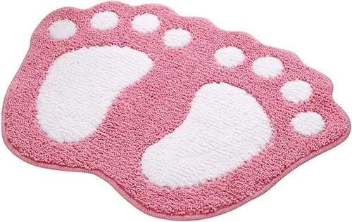 MIFXIN Alfombra de baño con pies grandes, antideslizante, suave, absorbente, alfombra de área (rosa, 16 x 24 pulgadas)