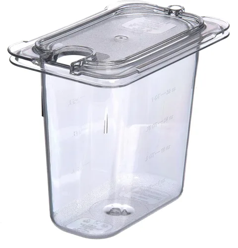 Miniatura 9 de Carlisle FoodService Products StorPlus StorPlus - Tapa universal de policarbonato con muescas, superficie plana con muescas, transparente