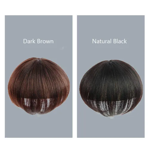 Miniatura 3 de Peluca de cabello humano para mujer, con clip corto y recto, para cabello fino, 2.8 x 3.9 in, 7.9 in, color negro natural