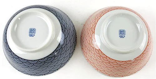 Miniatura 8 de JapanBargain 4694 - Juego de 2 cuencos de sopa y cucharas japonesas grandes de porcelana japonesa, cuencos de ramen con patrón de gato de la suerte
