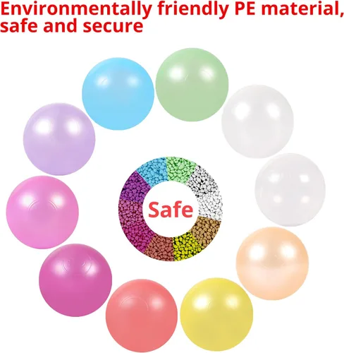 Miniatura 5 de STARBOLO Pelotas de Piscina de Pelotas para Niños Pequeños Paquete de 100 200 500 - Sin BPA y Ftalatos No Tóxicas A Prueba de Aplastamiento Pelotas