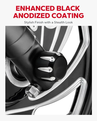 Miniatura 2 de Cubiertas para tuercas de eje delantero, tapas de tuerca de eje CNC compatibles con Harley Davidson Touring Dyna Sportster Trike Softail Street
