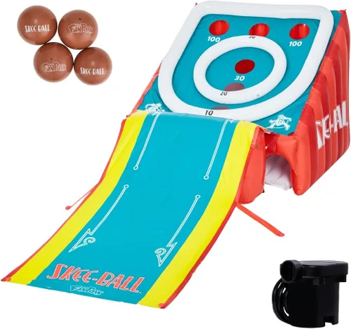 Flybar FunPark - Juego inflable gigante de 11 pies, juegos de patio trasero al aire libre para niños y adultos, 4 bolas y bomba de aire eléctrica