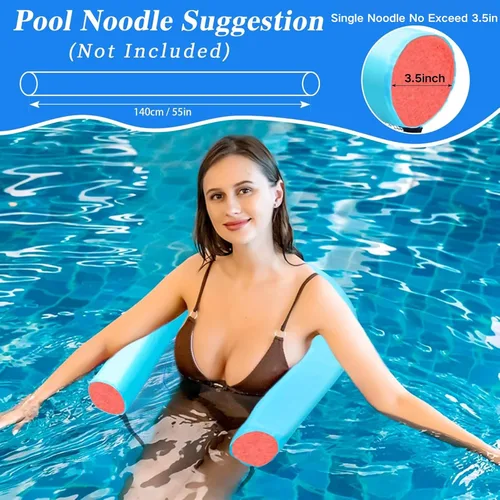 Miniatura 3 de Paquete de 2 sillas flotantes de malla para adultos, silla flotante de piscina, flotadores para accesorios de piscina y juguetes acuáticos