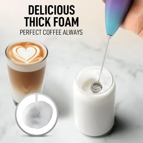 Miniatura 160 de Zulay Milk Boss Espumador de leche potente manual, hace espuma para latte, batidor para mezclar bebidas, café, miniespumador para capuchino, frappé