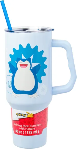 Miniatura 47 de Silver Buffalo Disney Lilo and Stitch Aloha - Vaso de acero inoxidable de doble pared con asa y pajilla, se adapta al portavasos estándar, 40 onzas