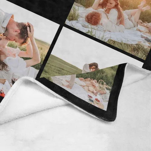 Miniatura 6 de Manta personalizada con foto, manta de collage personalizada con tu propia imagen, fabricada en Estados Unidos, regalo para ella, él, mujeres
