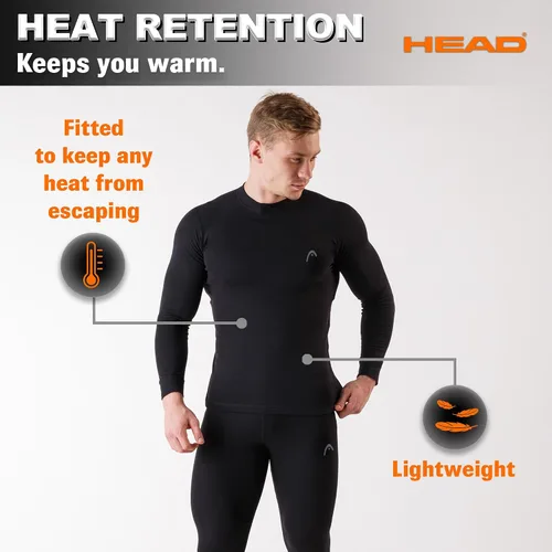 Miniatura 3 de HEAD Conjunto de capa base para hombre, parte superior e inferior, camisas de compresión para hombres, pantalones de compresión para hombre