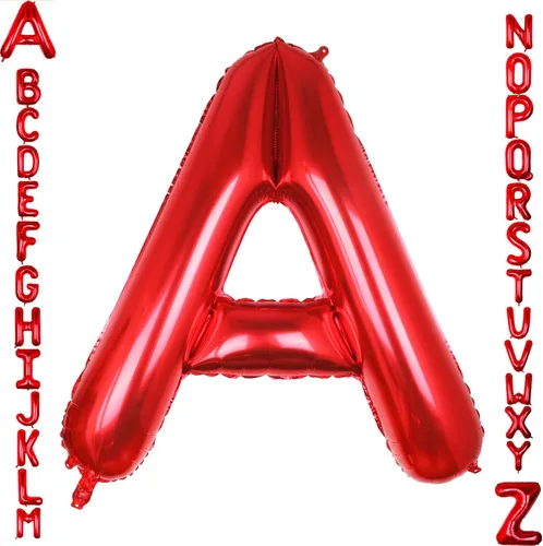 Miniatura 40 de AULE Globos de helio con letra roja S, de 40 pulgadas, grandes, gigantes, de lámina de mylar, rojos, para decoraciones de cumpleaños, aniversarios