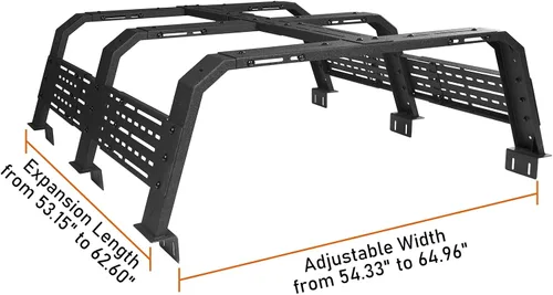 Miniatura 3 de Hooke Road - Portaequipaje de plataforma de 18.8" de alto para camiones de tamaño completo con rieles de cama - Compatible con Toyota 07-23 Tundra