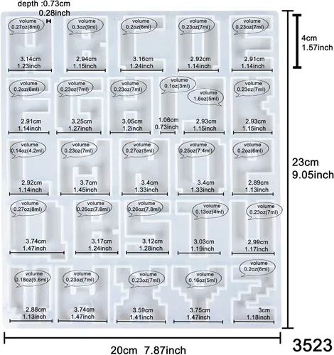 Miniatura 2 de Juego de moldes de silicona de resina epoxi con letras del alfabeto de píxeles, llavero inicial, longitud grande y pequeña, 0.78-1.57 pulgadas