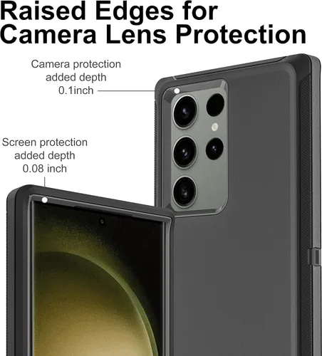 Miniatura 3 de Funda para Samsung Galaxy S23 Ultra, S23 Ultra con protector de pantalla de TPU flexible autorreparable [2 unidades], funda resistente 3 en 1