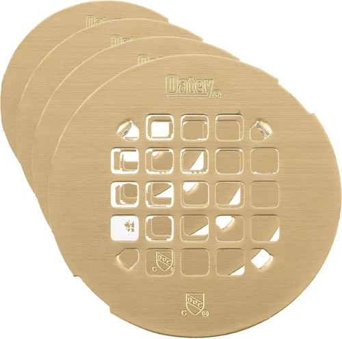 Miniatura 10 de Oatey 42360 Colador de ducha redondo universal de 4-1/4 pulgadas Snap-Tite en oro cepillado