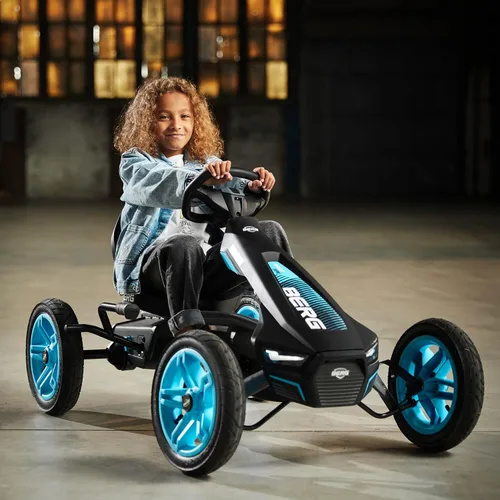 Miniatura 2 de BERG Pedal Kart Rally APX Azul Vehículo para Niños, Kart de Pedal con Asiento Ajustable, con Freno de Libre Accionamiento, Juguetes para Niños
