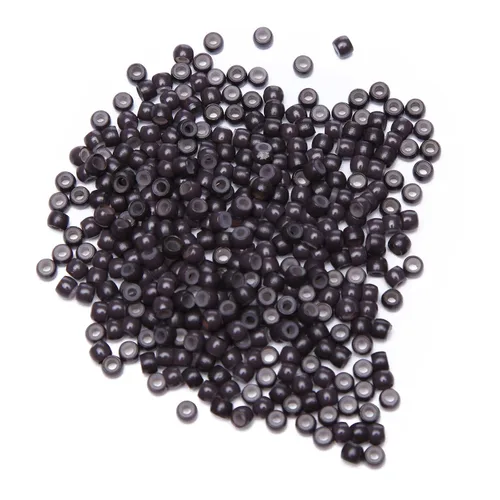 Miniatura 5 de Hairro Micro Link Beads - 200 piezas de 0.236 in con forro de silicona micro anillos para extensiones de cabello humano, extensiones de plumas beige