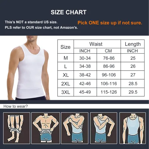 Miniatura 8 de Lgtfy Mens Gynecomastia Compression Shirts, Slimming Body Shaper Tank Top, Tummy Control Undershirts - Change in Seconds