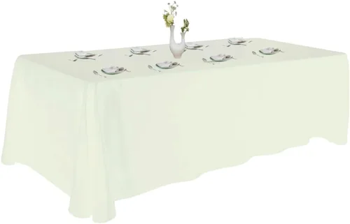 Miniatura 32 de Urby Mantel negro para mesas rectangulares de 6 a 8 pies con capacidad para 6 a 8 personas, manteles de mesa de tela para fiestas de 6 a 8 sillas