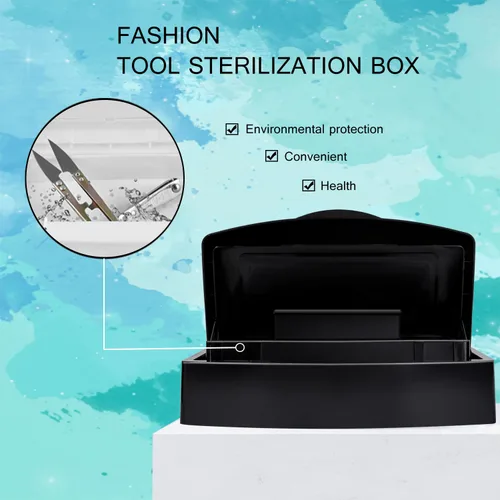 Miniatura 2 de Caja esterilizadora de herramientas de uñas, bandeja de esterilización de plástico, la caja de desinfección para herramientas de arte de uñas es