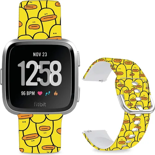 Miniatura 17 de Correas de reloj de silicona suave compatibles con Fitbit Versa 2/Versa/Fitbit Versa Lite/SE, correa de repuesto con bonito patrón floral de 0.98